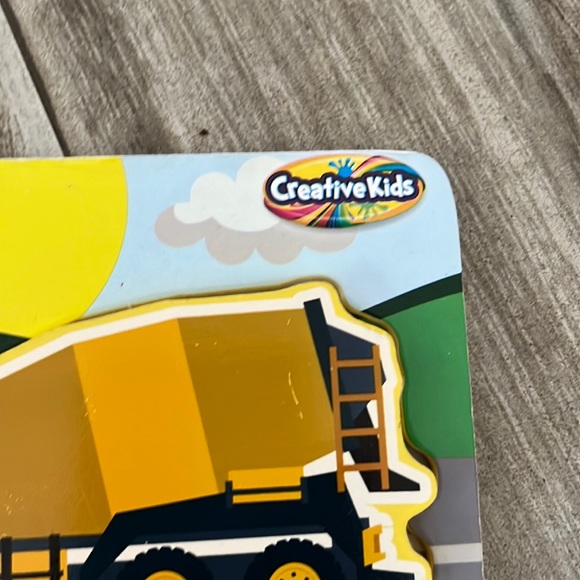 🚜CONSTRUCTION VEHICLES🚜WOOD PUZZLE FOR KIDS BY CREATIVE KIDS GREAT COND. NWOT - Picture 3 of 4